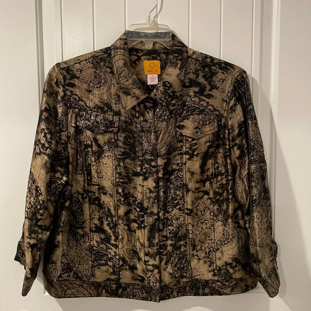 Ruby Rd. Jacket Button Gold Black 🖤 - Picture 1 of 6